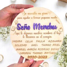 Placa de madera personalizada para regalar a profesor.