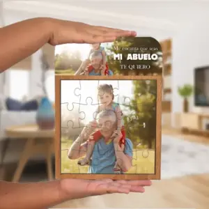 Puzle de madera con fotografía de abuelo