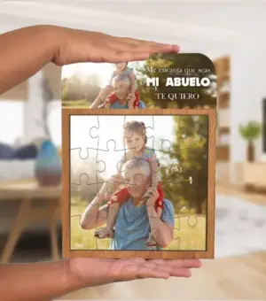 Puzle de madera con fotografía de abuelo