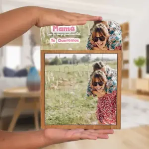 Puzle de madera con fotografía de mamá