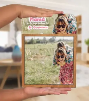 Puzle de madera con fotografía de mamá