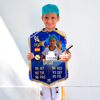 Carta FIFA personalizada de madera.