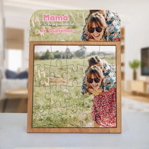 Puzle de madera con fotografía de mamá