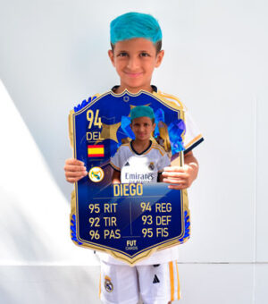 Carta FIFA personalizada de madera.