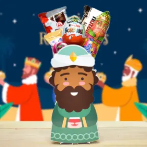 Rey Mago Baltasar. relleno de chocolates.