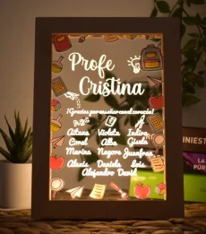 Lámpara Personalizada para Profesor - Regalo con Nombres de Alumnos y Frase de Agradecimiento