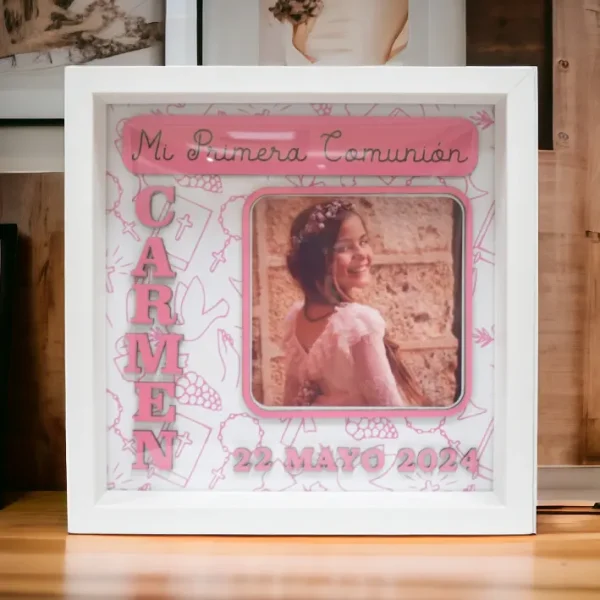 Marco para regalar en comunión de niña.