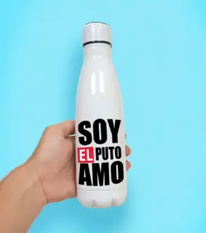 Botella de acero para regalar a uno que se cree el puto amo.