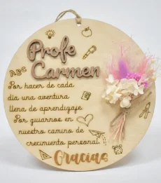 Placa de madera especial para regalar a los profes.