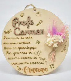 Placa de madera especial para regalar a los profes.
