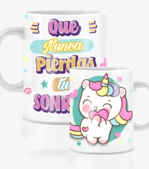 Taza amigo invisible con unicornio