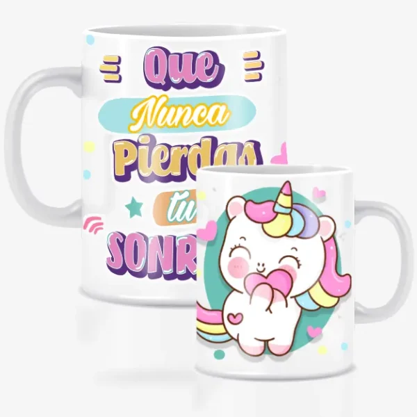 Taza amigo invisible con unicornio