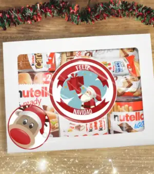 Caja para regalar en Papá Noel con chocoalates.