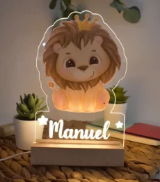 Lámpara de metacrilato personalizada con nombre para bebé
