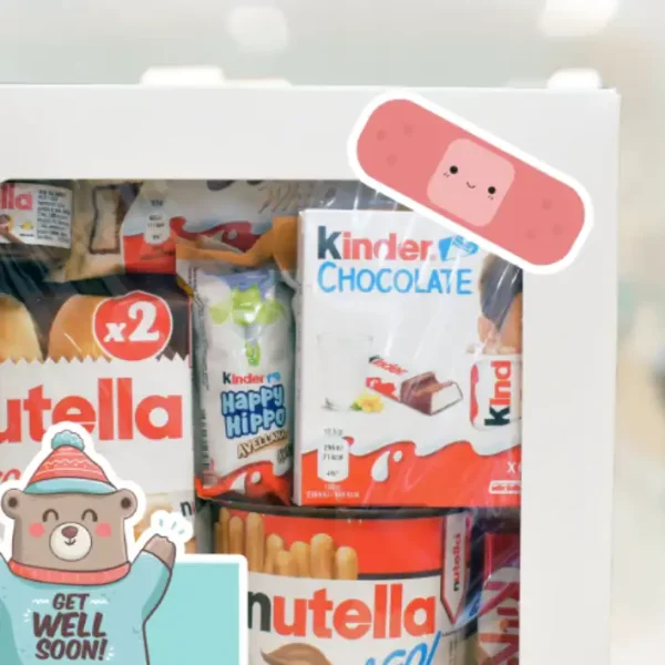 Caja de chocolates para hospital con Kinder, Nutella y Kit Kat