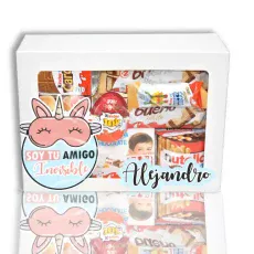 Estuche de chocolates personalizado para amigo invisible