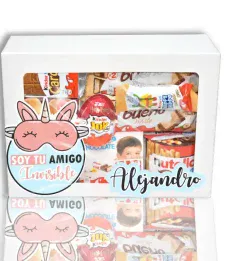 Estuche de chocolates personalizado para amigo invisible