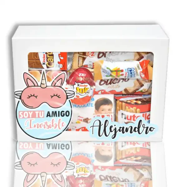 Estuche de chocolates personalizado para amigo invisible