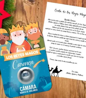 Carta y Cámara de vigilancia. Ambas personalizada con el nombre de la niña.