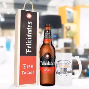 Caja de Cerveza Felicidades y Jarra