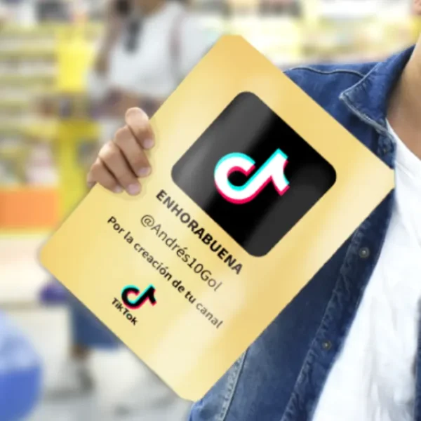 Placa de metacrilato personalizada de Tik Tok con el nombre del canal. Totalmente personalizado.