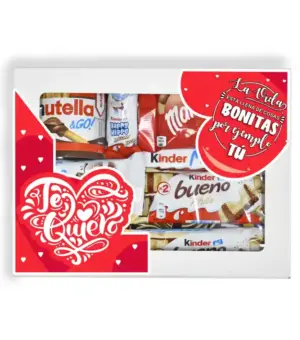 Caja con Chocolates surtidos para Novio con mensaje. En la vida hay cosas bonitas por ejemplo tu.
