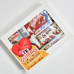 Estuche con chocolates y mensaje Te quiero.