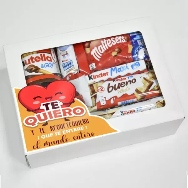 Estuche con chocolates y mensaje Te quiero.