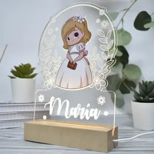 Lámpara personalizada para niña de Comunión.