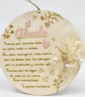 Placa decorativa para regalar a abuela.