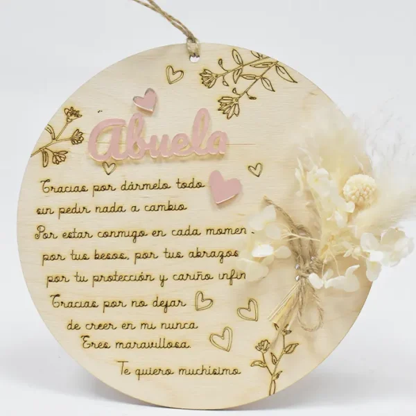 Placa decorativa para regalar a abuela.