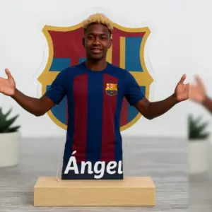 Lámpara personalizada de futbolista.