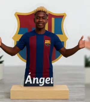 Lámpara personalizada de futbolista.