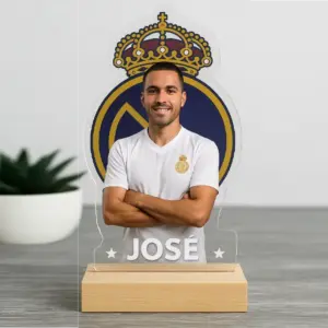 Lámpara personalizada de futbolista.