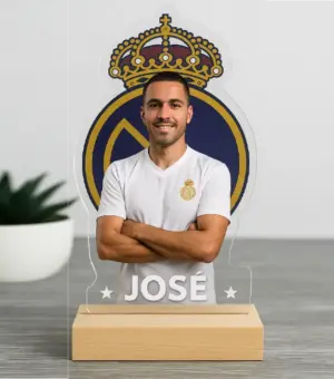 Lámpara personalizada de futbolista.