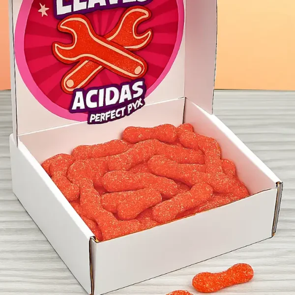 Caja con chuches tipo Llaves Ácidas para regalar.