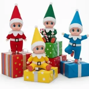 pareja baby elfos colores