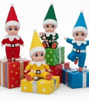 pareja baby elfos colores