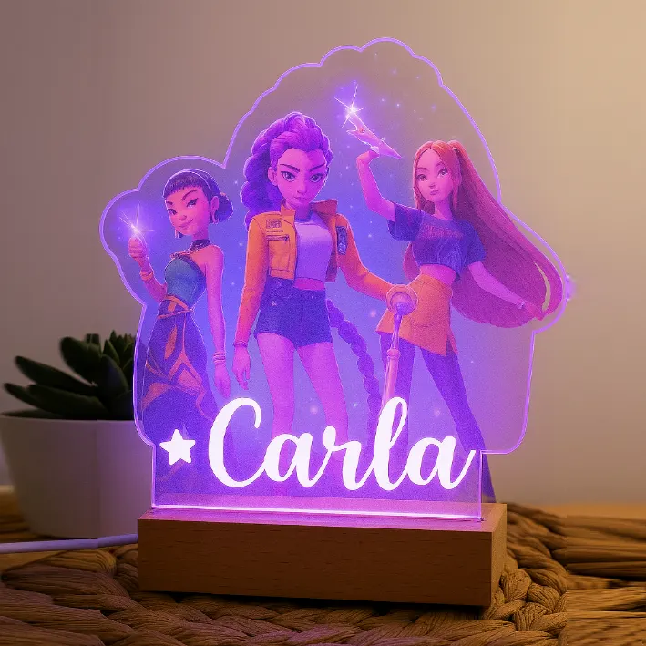 Lámpara Personalizada Led con nombre. Interruptor.