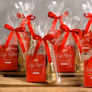 Pack de 10 regalos para empresas. Caja de Bombones y Cava.