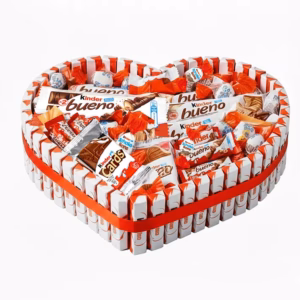 Pack de chocolates kinder en forma de corazón.