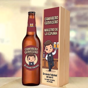 Caja de cerveza XXL regalo para camarero en estuche de madera de pino