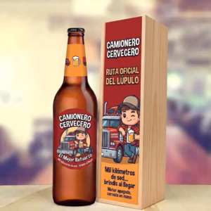 Caja de cerveza XXL regalo para camionero en estuche de madera de pino
