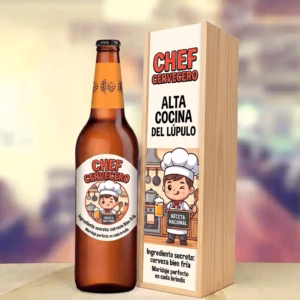 Caja de cerveza XXL regalo para cocinero en estuche de madera de pino