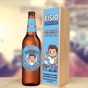 Caja de cerveza XXL regalo para fisioterapeuta en estuche de madera de pino