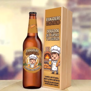 Caja de cerveza XXL regalo para panadero en estuche de madera de pino