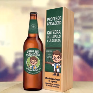 Caja de cerveza XXL regalo para profesor en estuche de madera de pino