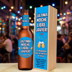 Caja de cerveza XXL regalo para despedida de soltero en estuche de madera de pino