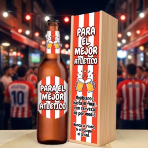 Caja de cerveza XXL regalo para atléticos en estuche de madera de pino