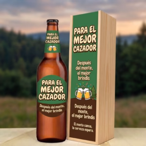 Caja de cerveza XXL regalo para cazadores en estuche de madera de pino
